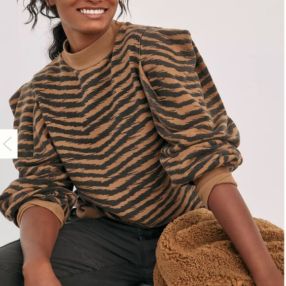 AGOLDE Tigress Puff-Sleeved Sweatshirt Size XL Boxy Big Shoulder - Picture 1 of 8
